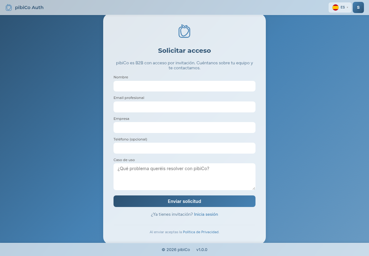 Formulario de solicitud de acceso